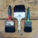 3 vintage paint brushes Old paint brushes Neat old brushes Brush collection Old painters supplies Instant Collection of brushes Big brushes