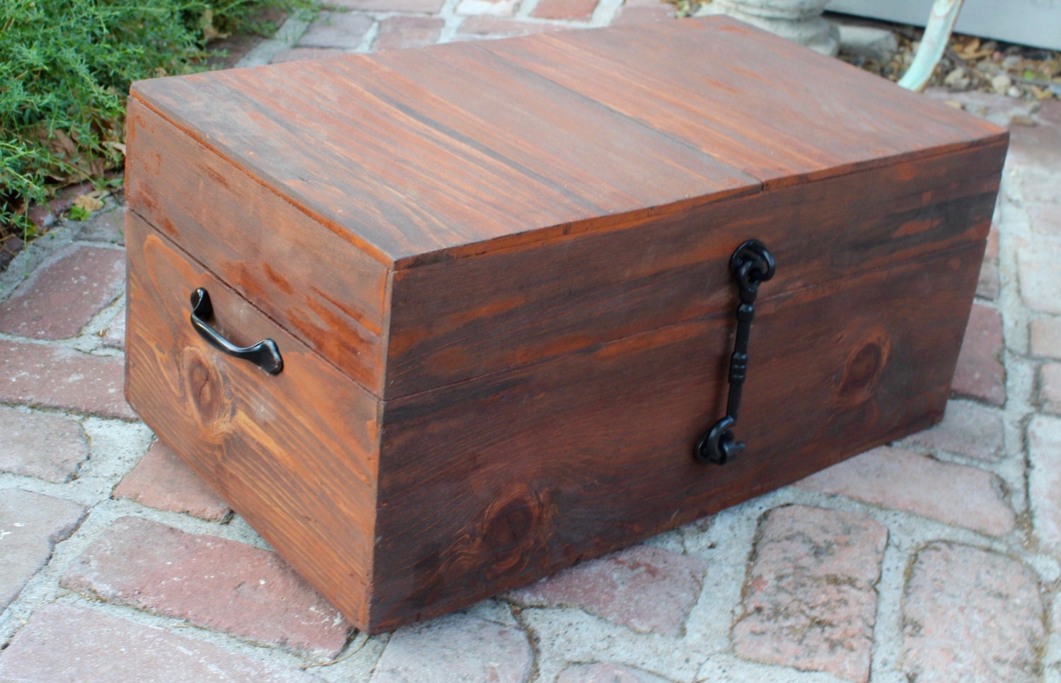 Old Wooden Trunk Upcycled Updated Refurbished Wood
