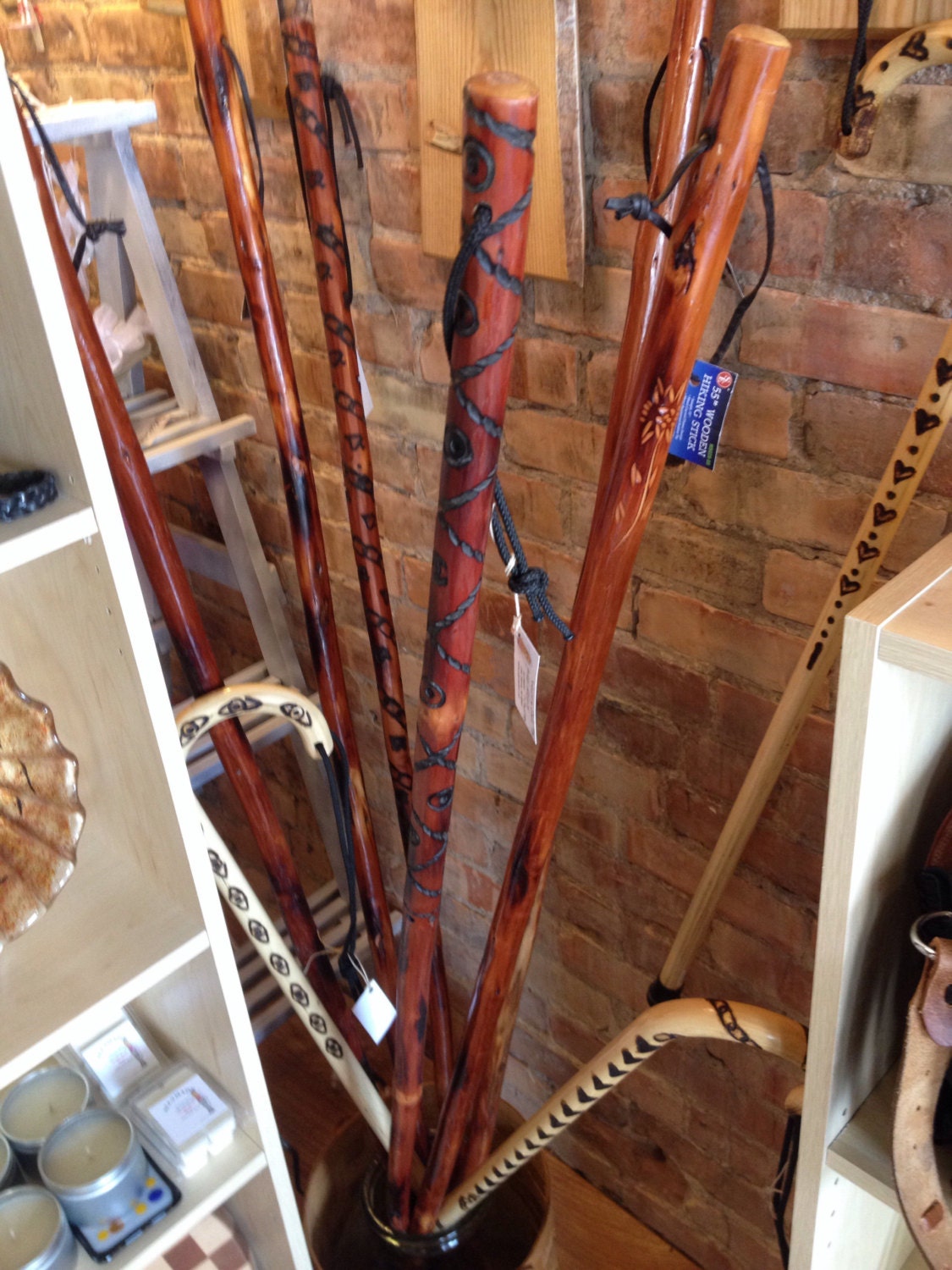 Handmade natural Walking Staff. Hand carved walking stick.