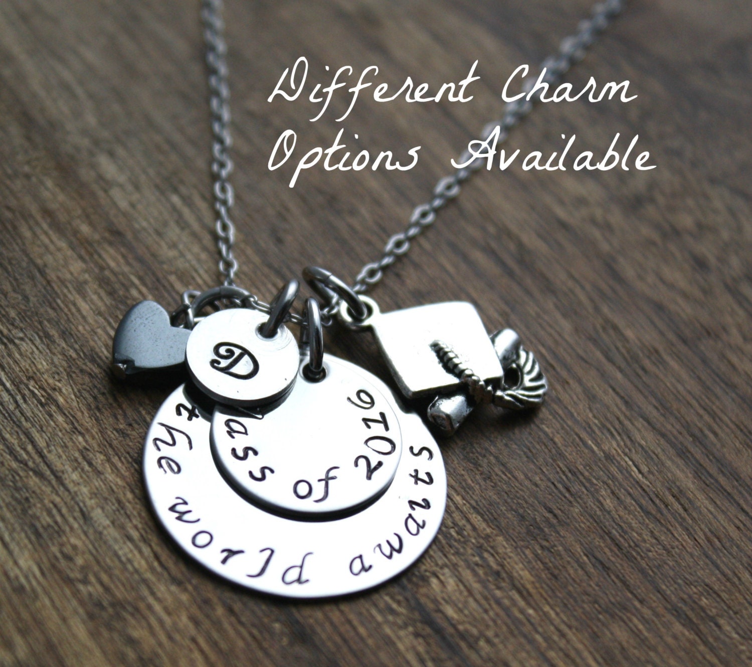 Graduation Necklace Personalized Graduation by sierrametaldesign