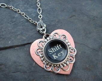 Heart Typewriter Key Charm - Shift - N111