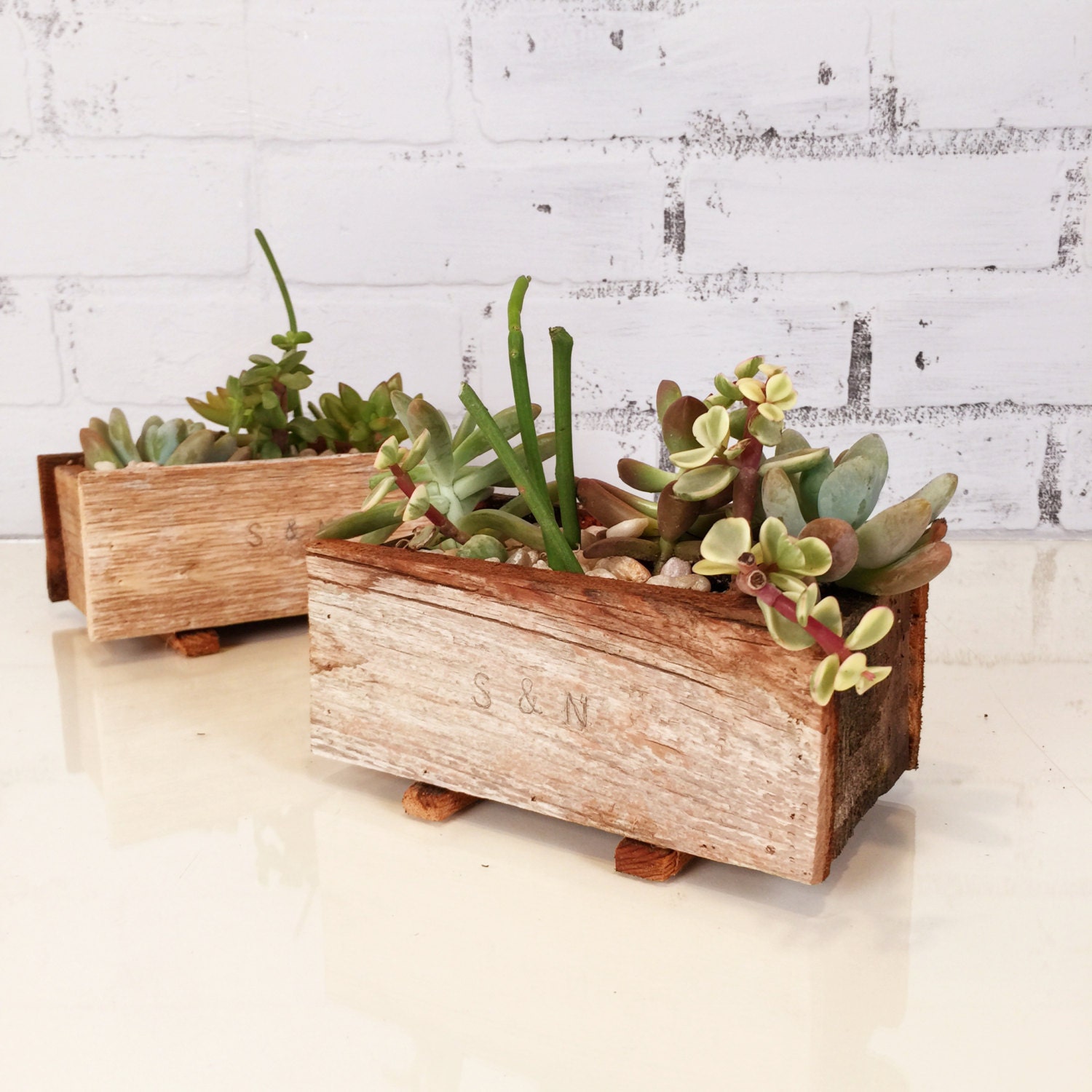 Handmade Reclaimed Wood Succulent Planter Box Small Planter