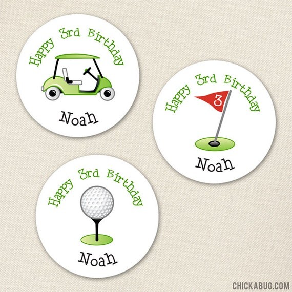 Golf Party - Custom Stickers - Sheet of 12 or 24 Il_570xn