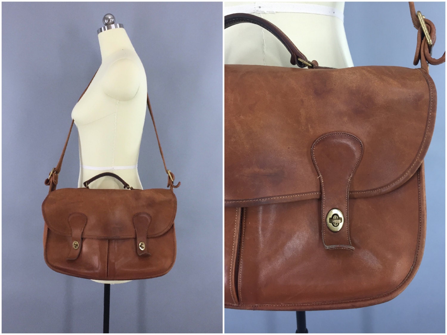 Vintage 1970s Coach Musette Bag / 70s Leather by ThisBlueBird