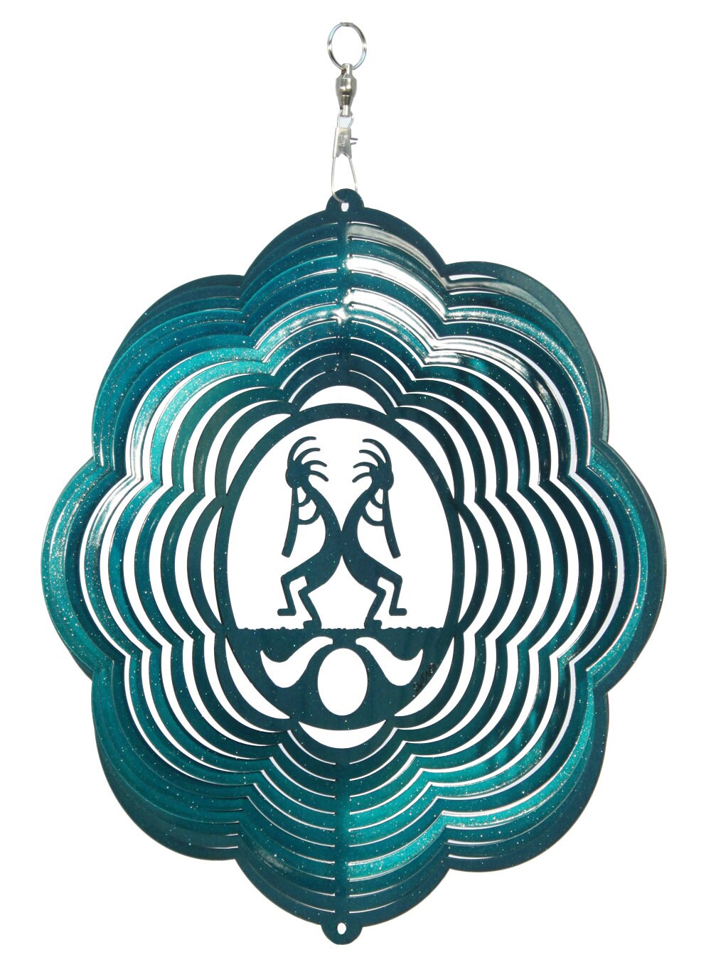 Kokopelli Southwest Swirly Metal Wind Spinner