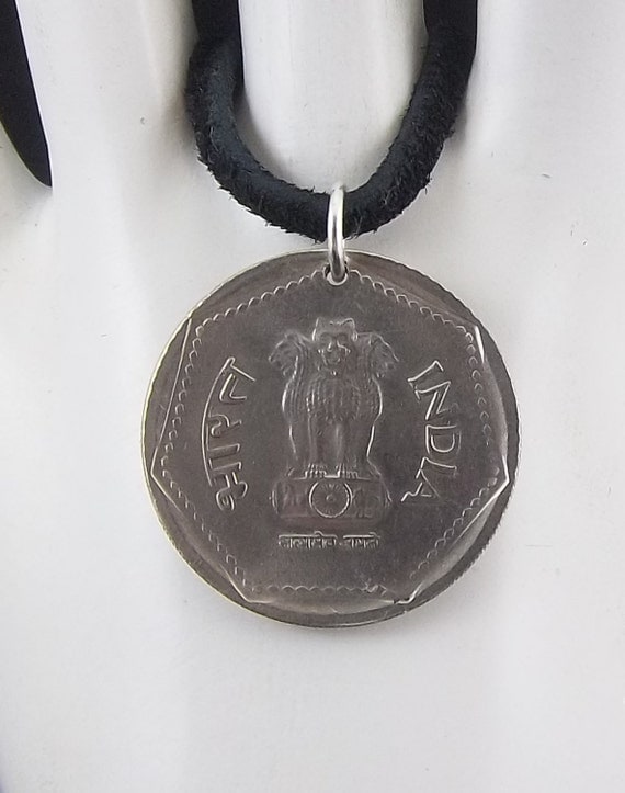India Coin Necklace 1 Rupee Mens Necklace Womens Necklace