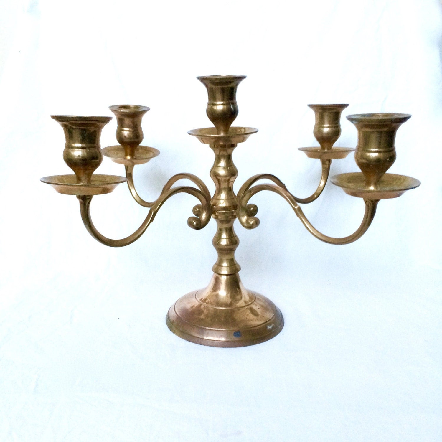 Brass Candelabra / 5 arm Brass Solid Brass candelabra