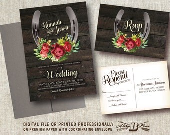 Rustic Wedding Invitation SET Rustic Wedding Invitation SET