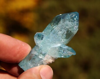 Aqua Aura Blue Quartz Crystal Cluster