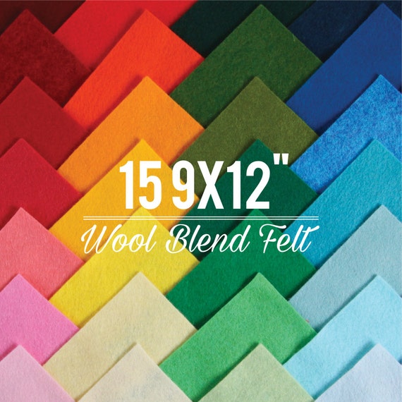 Wool Felt Sheets // 15 9x12 Sheets // Choose your own