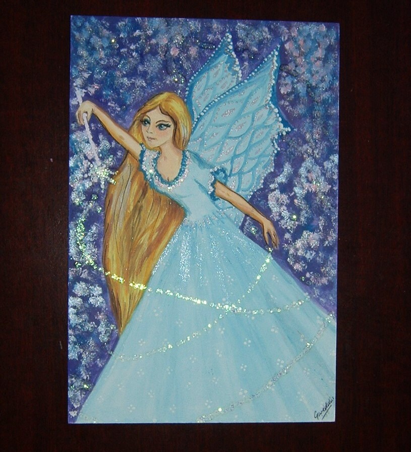 glitter fairy acrylic art painting ref 316 by teabreaks on Etsy