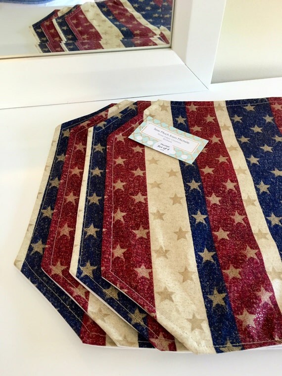 4th of July Placemat Patriotic Placemat Table Runner Set