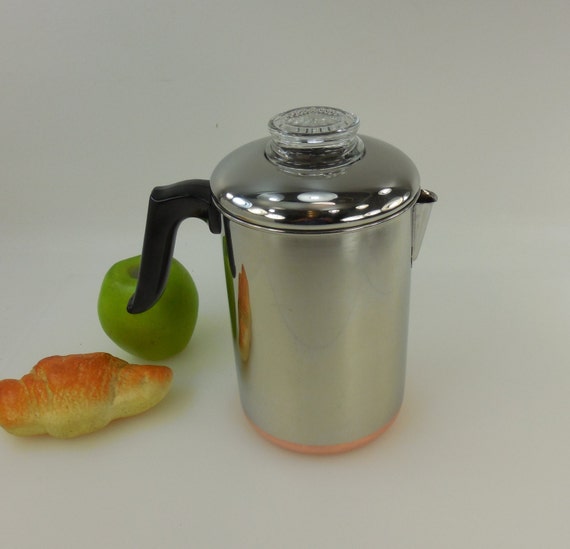 Revere Ware 8 Cup Coffee Percolator Stove Top Pot