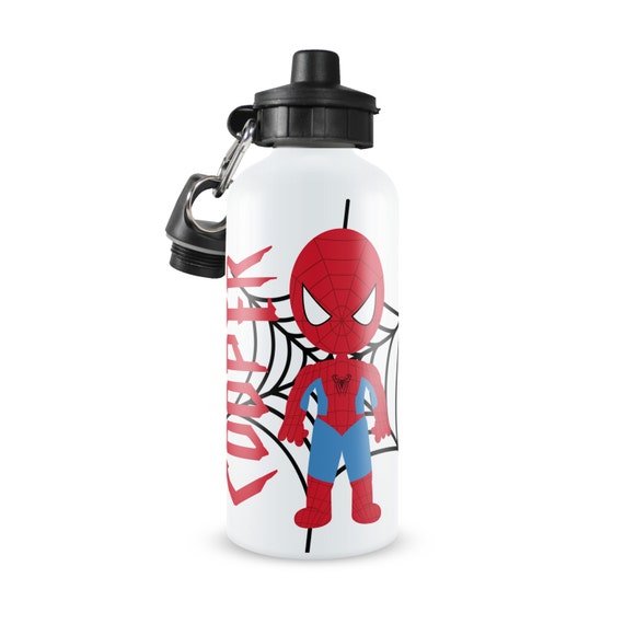 Kids Personalzied Water Bottle Spiderman by LimeRikeeDesigns