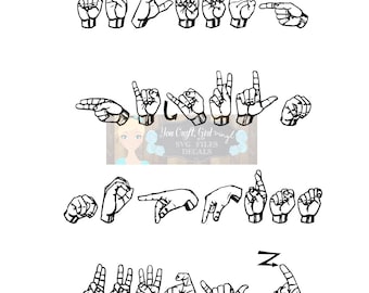 Lot of 5 ASL Designs Svg Dxf Png Pdf Zip File Commercial Use SVG Digital File Car Decal Home Decor Clothing and Apparel Deaf Awareness Terp