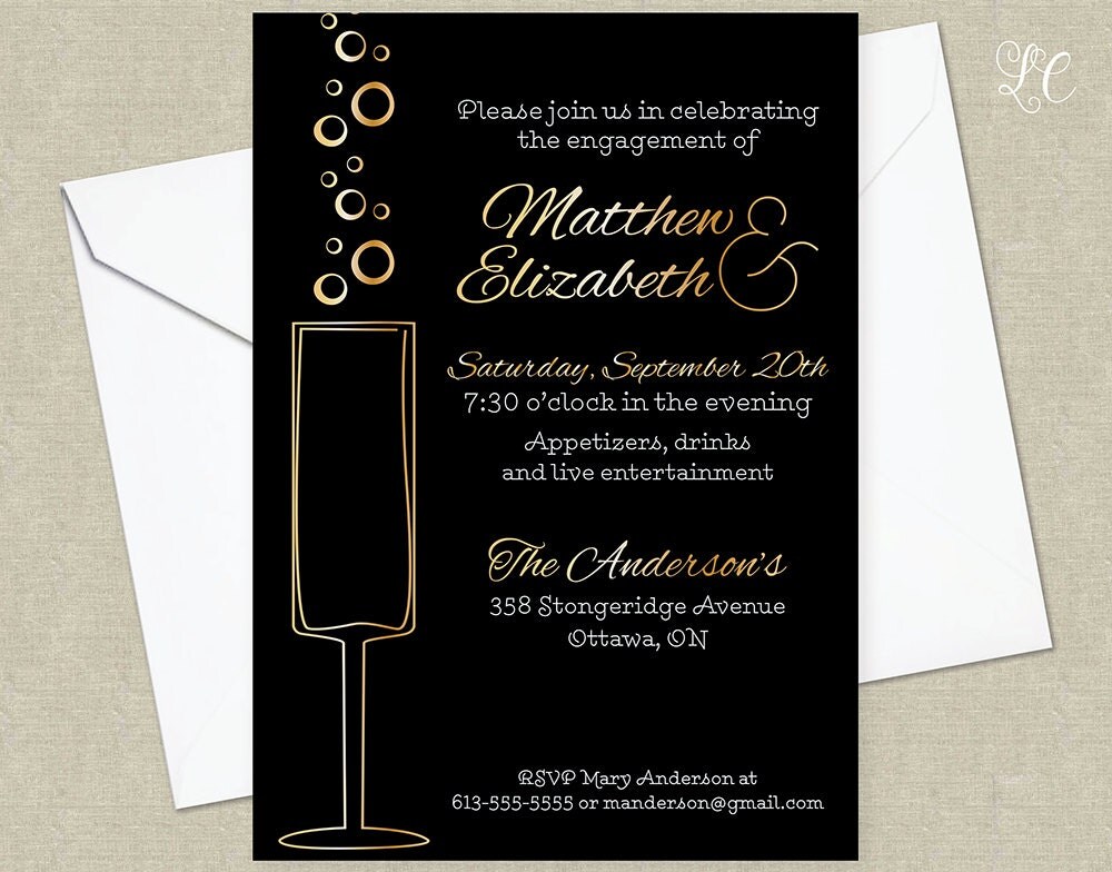 Cocktail Engagement Party Invitations 2