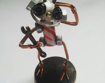 Fix. Hand made recycled robot. Tin robot from recycled materials. Ideal father's day gift