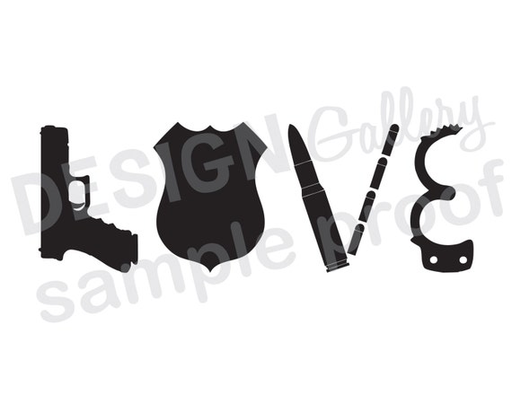 Download LOVE Police Officer jpg png image & SVG DXF cut