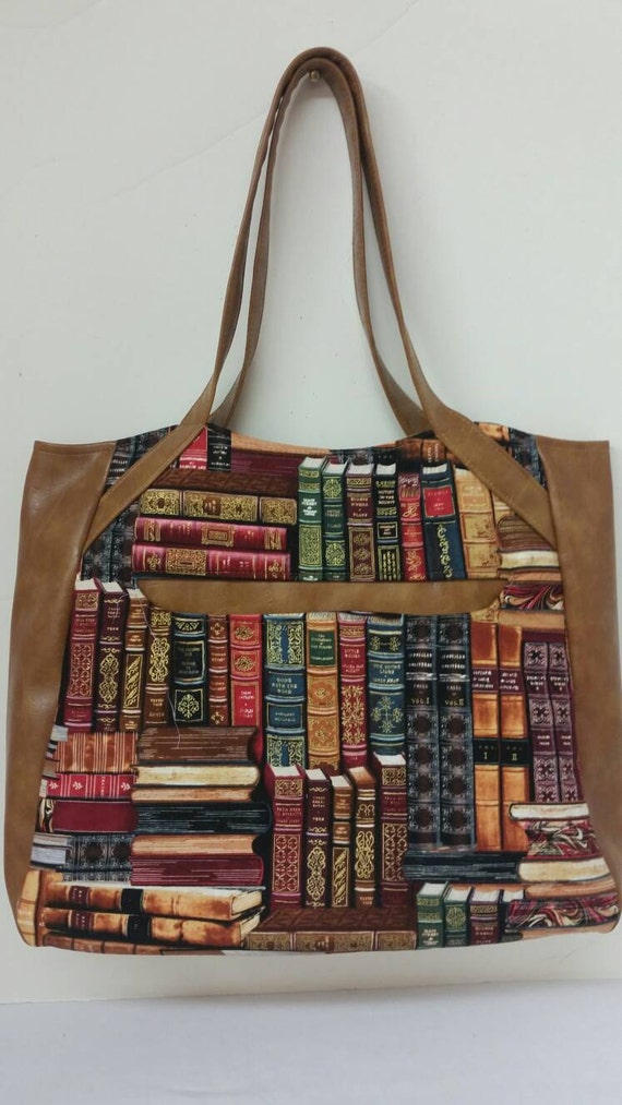 Library Book Tote Bag by TWOGREENPARROTS on Etsy