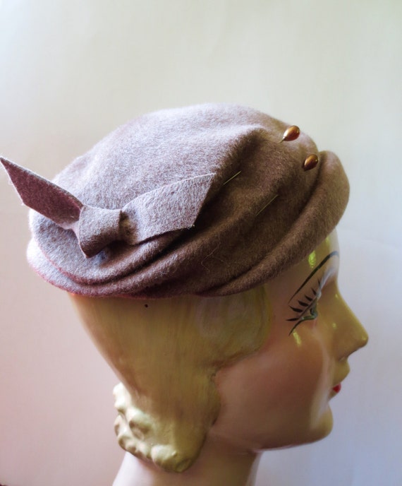 50s Neumann Endler Brown Felted Wool Hat Light Brown Hat