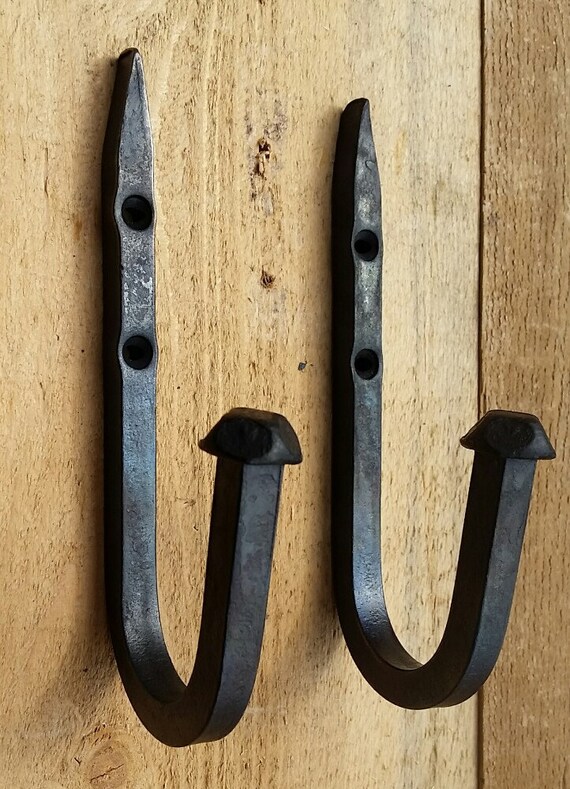 Spike hooks hangers rod holder hand forged sets of 2 3 4