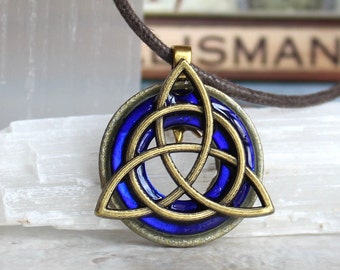 14 KイエローゴールドTriquetra Celtic Trinityダングルイヤリング＿