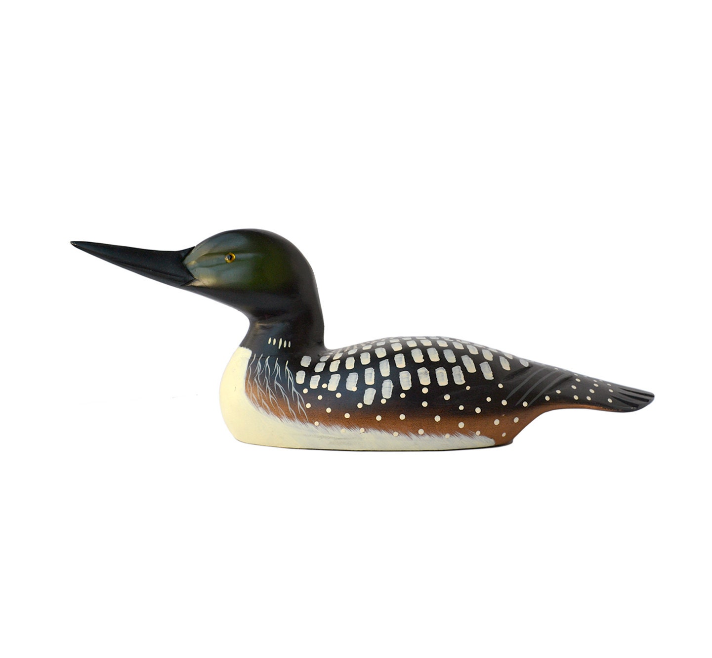 Large Vintage Hand Carved Loon Decoy