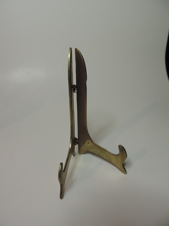 Brass Easel Art Display Plate Stand Vintage Brass stand