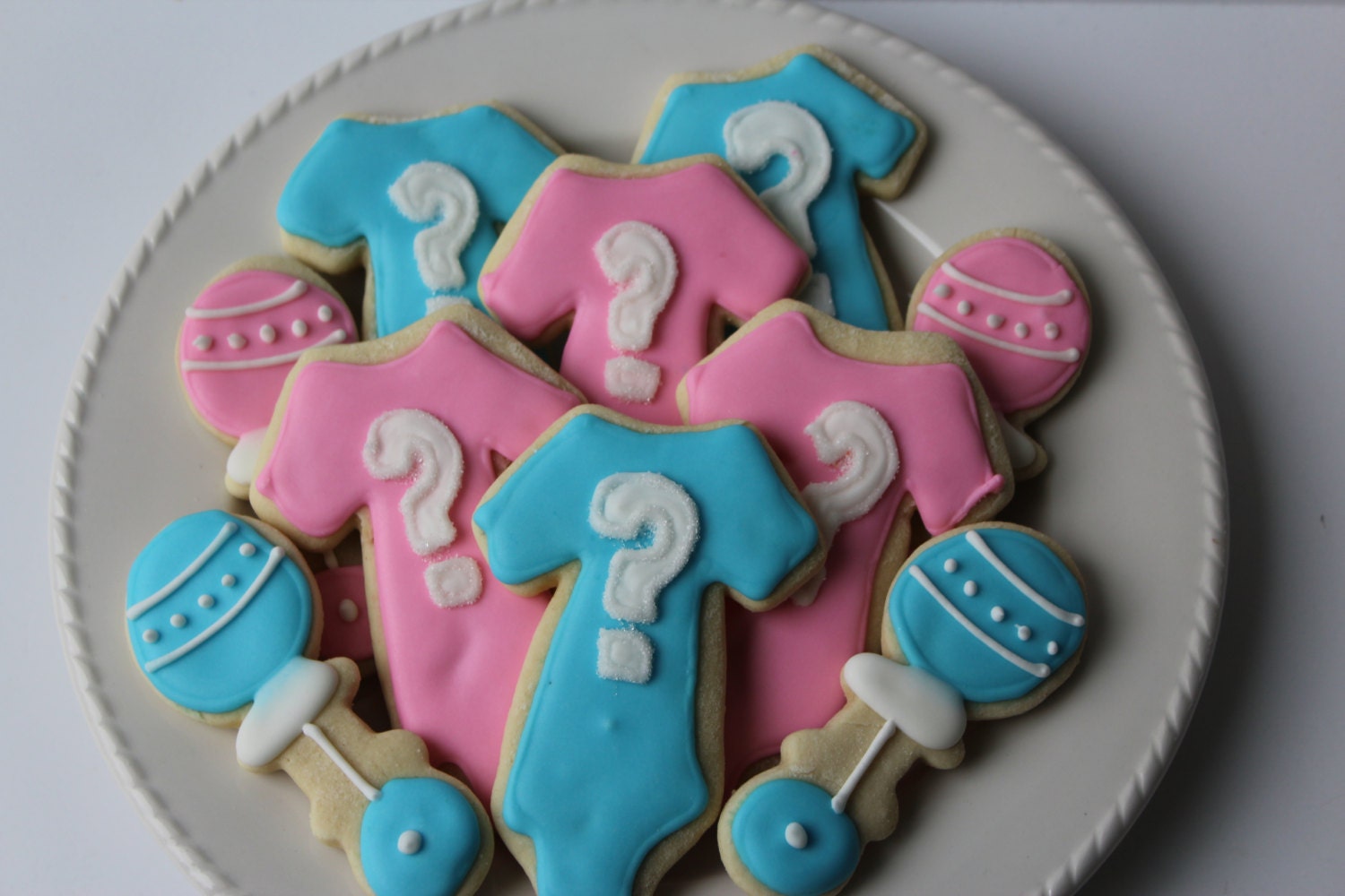 Gender Reveal Sugar Cookies Gender Reveal Party decorated