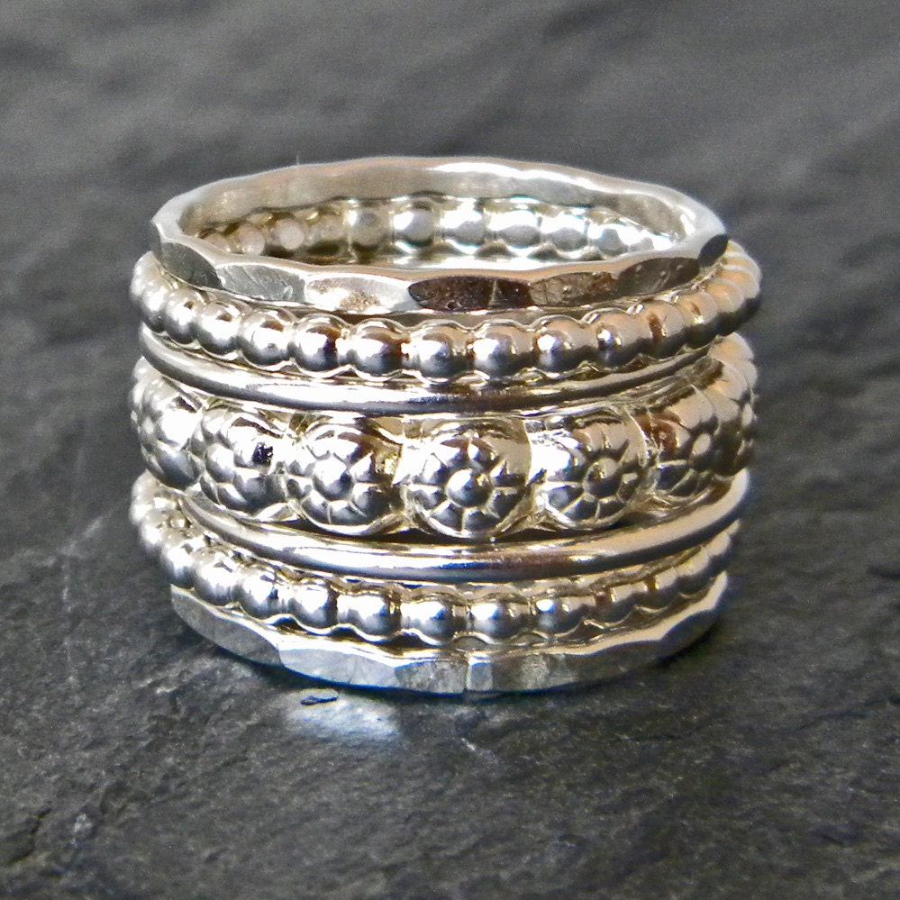 Sterling Silver Stacking Ring Silver Stackable Ring Set