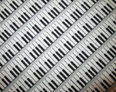 Music Piano Keyboard Black White Gray Cotton Fabric Fat Quarter or Custom Listing