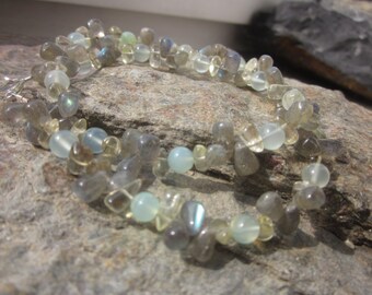 Labradorite Citrine green Chalcedony Necklace