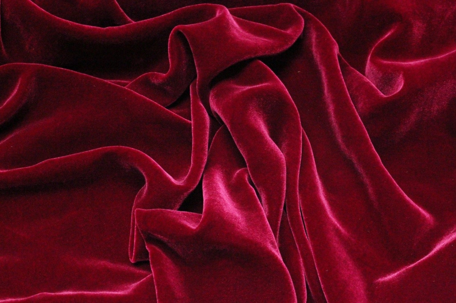 Silk rayon velvet Raspberry solid fabric 45” clothing drapery dresses