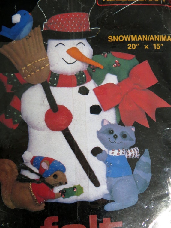 Snowman and Animals Felt Wall Hanging Kit Titan Needlecraft