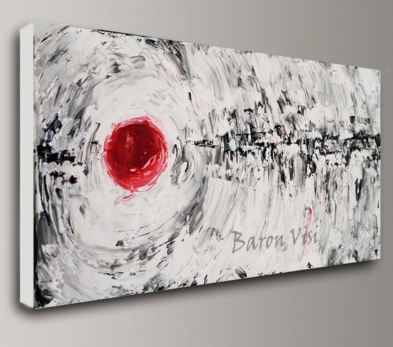 Schwarz weià rot abstrakt kunst malerei Ãl acryl heimbüro