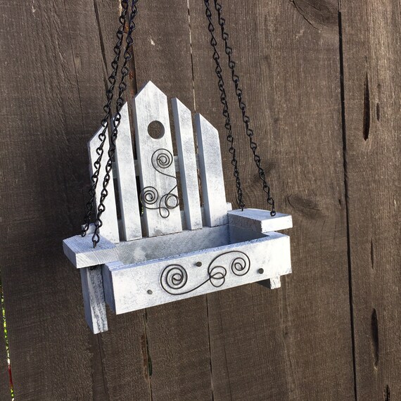 Bird Feeder Handmade White Swing Chair Feeder for Bird's