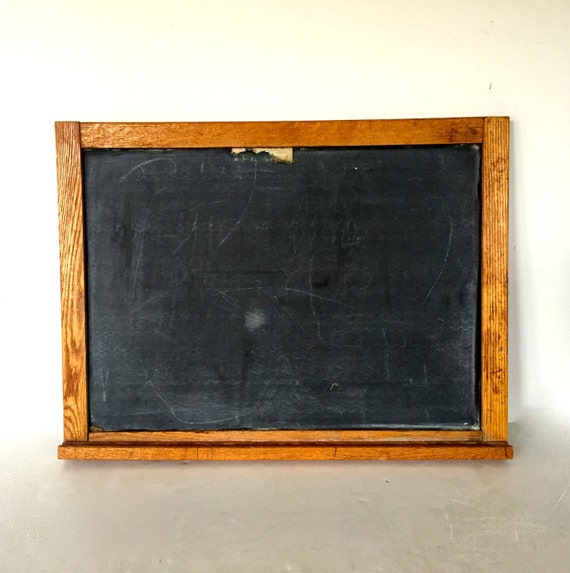 Antique double sided classroom slate chalkboard