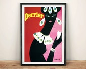 VINTAGE PERRIER POSTER: Classic French Advert Reproduction by Villemot, Water Art Print Wall Hanging