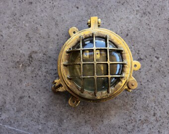 Brass Lantern Glass, Nautical, Beach Decor, Vintage Restored by SEASTYLE