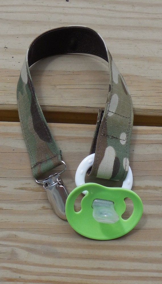 Military Pacifier Holder US Military MultiCam Fabric Pacifier