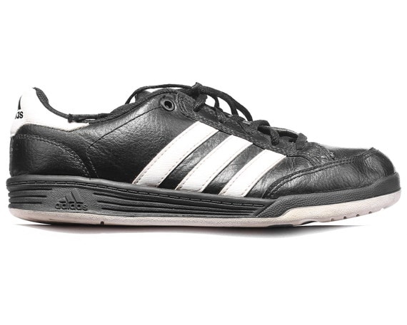 Vintage Adidas SNEAKERS 90s Faux Leather Black by BetaApparel