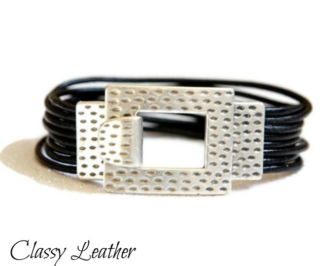 Women bracelet, leather bracelet, silver bracelet, zamak bracelet, leather cuff, women cuff, buckle cuff, leather jewelry, women accessory