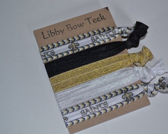 Set of Five New Orleans Saints Hair Ties Football