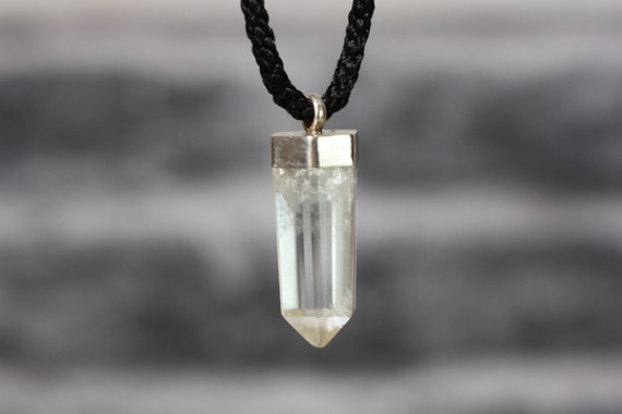 QUARTZ NECKLACE - Chunky Quartz necklace- Quartz & Moonstone Necklace- Healing Crystal Jewellery- Raw Crystal- Sterling Silver- Statement