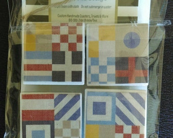 Nautical Flags Set of 4 Magnets, Lake House Man Cave, Nautical, Great Gift Idea, Fridge Decor, Refridgerator