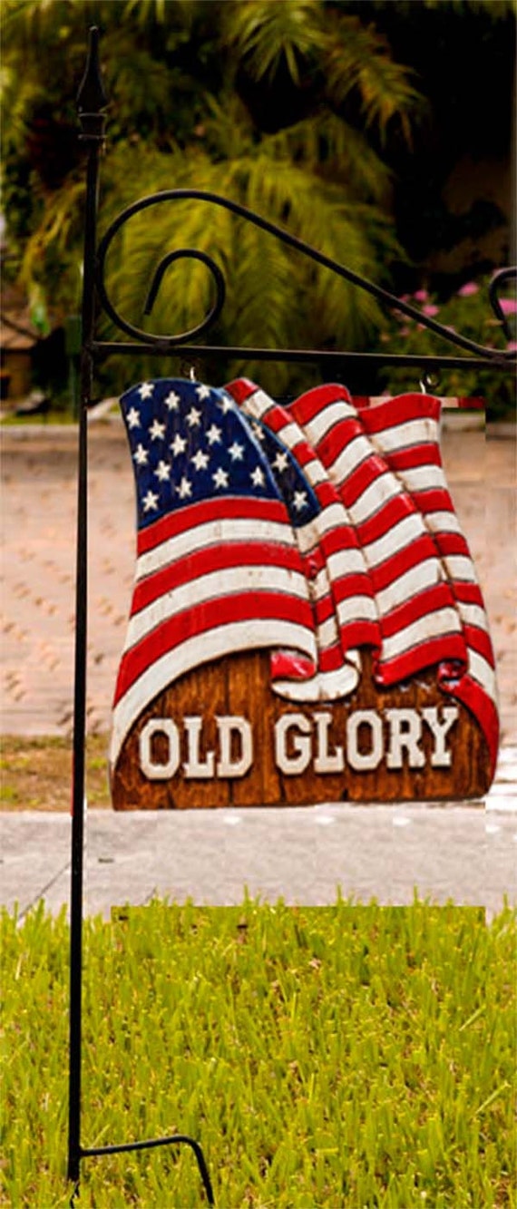 Patriotic Flag Yard Sign with yard stake