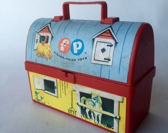 Small 1962 Fisher Price Barn Snack Box