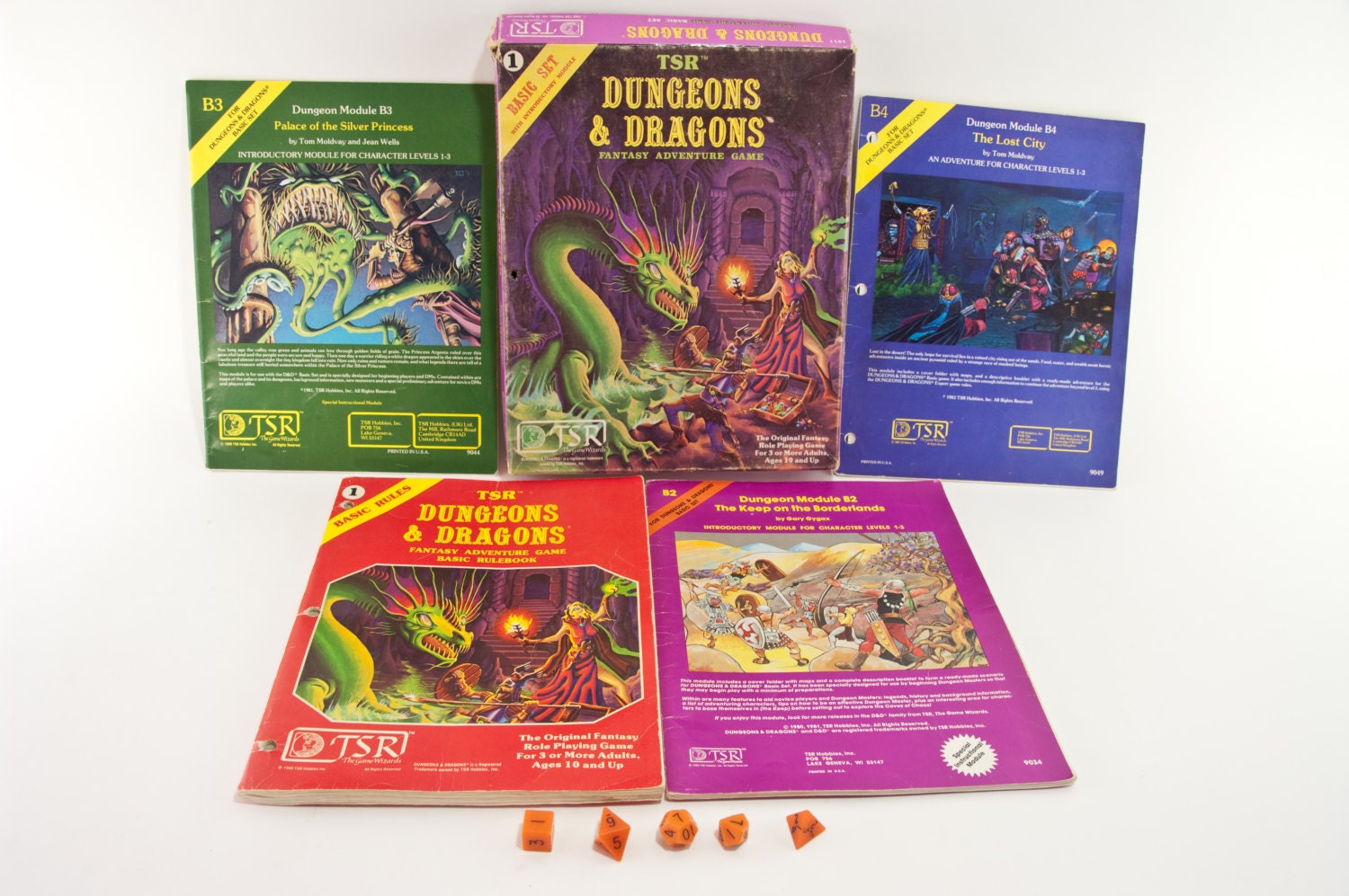 Vintage Dungeons And Dragons Basic Set With 2 Extra Modules