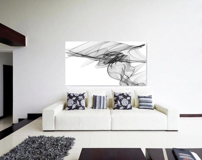 Abstract Black and White 19-20-43. Contemporary Unique Abstract Wall Decor, Large Contemporary Canvas Art Print up to 72" by Irena Orlov