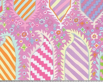 Kaffe Fassett for Rowan & Westminster Fibers - Striped Heraldic - Pink - 1/2 Yard Cotton Quilt Fabric 916